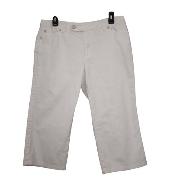 Talbots | Stretch Capri 5 Pocket Jean Pants White | Size 12P - Picture 1 of 7